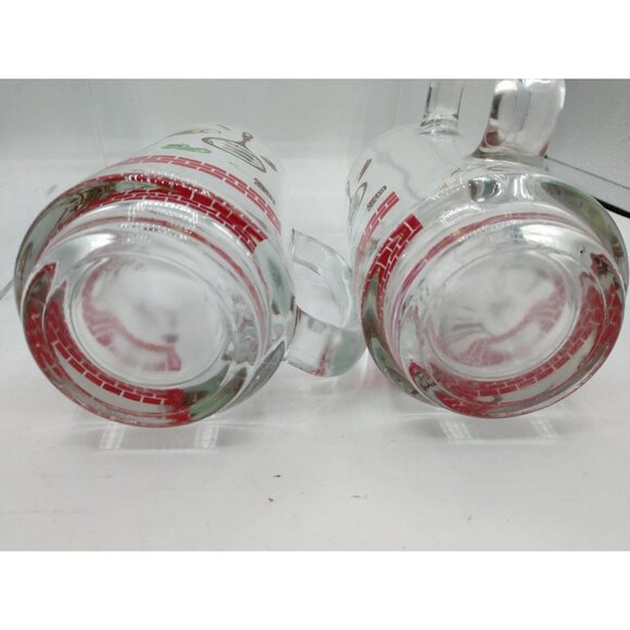 4 Hazel Atlas Vintage Kitchen-ThemedGlass Beer Mugs/1950's Root Beer W/Red Brick - Picture 3 of 9